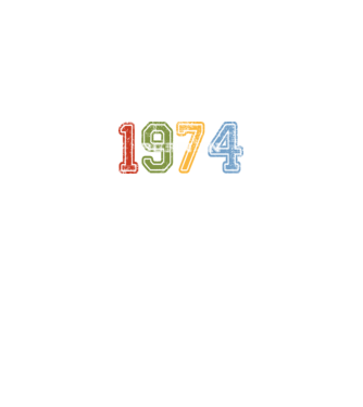 born in 1974 születésnapi felirat minta királykék pólón