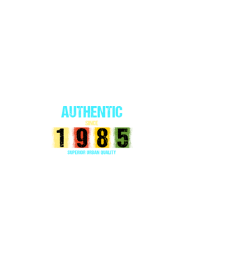 AUTHENTIC SINCE 1985, SUPERIOR URBAN QUALITY, 1985-BEN SZÜLETETT minta fekete pólón