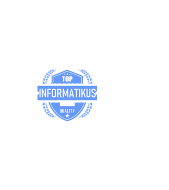 TOP QUALITY INFORMATIKUS APUKA minta sötétkék pólón