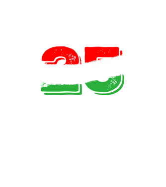 magyar trikolor, piros fehér zöld szám 25 minta fekete pólón