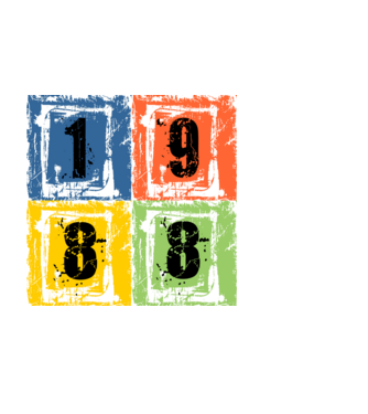 grunge number, szám 1988 minta fekete pólón