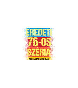 EREDEDI 76-OS SZÉRIA KLASSZKUS MODELL, RETRO SZÜLETÉSNAP minta fekete pólón