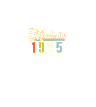 made in 1995, 1st class edition, születésnap, 1995-ben készült minta fekete pólón