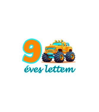 9 éves lettem monster truck minta fehér pólón