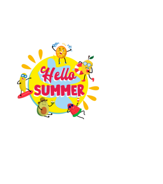 hello summer happy fruits, hello  nyár, strandoló gyümölcsök minta fehér pólón