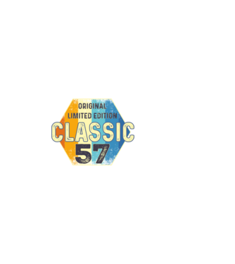 original classic limited edition embléma 57 éves születésnapra minta sötétkék pólón