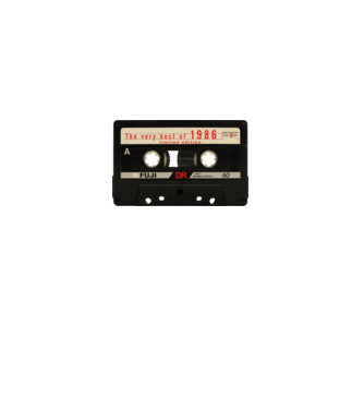 retro audio kazetta, best of the year, születésnapi magnókazetta, 1986 minta fehér pólón