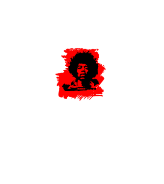 jimmy hendrix,rock&roll klasszikus, rocker, hippie, zenész,amerika,piros minta fekete pólón