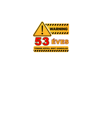 WARNING, 53 ÉVES TÖBBRE KÉPES, MIT GONDOLOD minta fekete/piros pólón