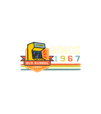 old school gamer, since 1960, régi játékos, szültésnap, 1967 minta homokszín pólón