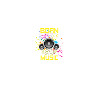 born to be music 1995-ben született, zenés születésnapi póló minta fekete pólón