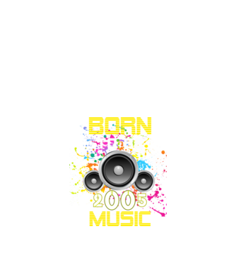 born to be music 2005-ben született, születésnapi póló minta fekete pólón
