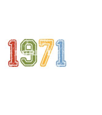 born in 1971 születésnapi felirat minta fekete pólón