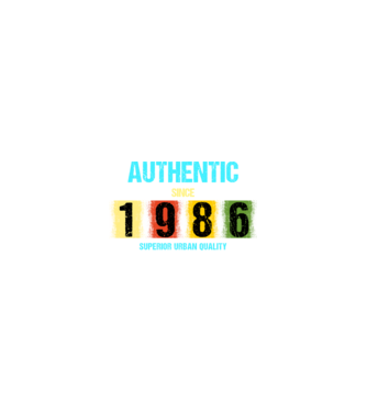 AUTHENTIC SINCE 1986, SUPERIOR URBAN QUALITY, 1986-BaN SZÜLETETT minta homokszín pólón