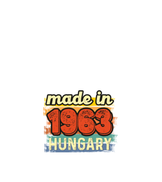 made in hungary felirat, retro évszám, grunge stílus, 1963 minta fekete pólón