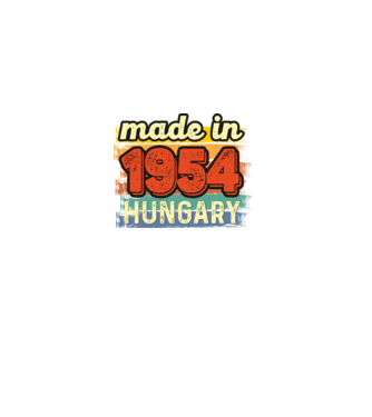 made in hungary felirat, retro évszám, grunge stílus, 1954 minta fekete pólón