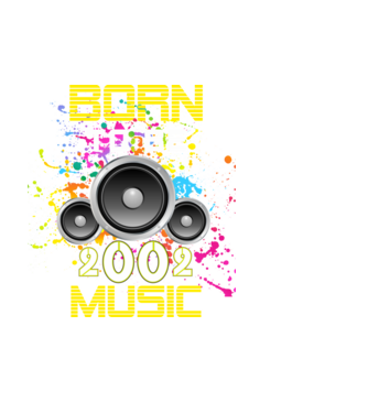 born to be music 2002-ben született, születésnapi póló minta fehér pólón