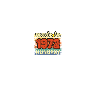 made in hungary felirat, retro évszám, grunge stílus, 1972 minta királykék pólón