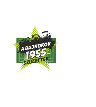 A BAJNOKOK 1955-BEN SZÜLETTEK SZÜLINAPI FOCIS PÓLÓ MINTA minta világoskék pólón