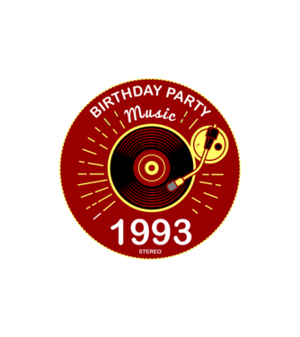 BIRTHDAY PARTY MUSIC, BAKELIT LEMEZJÁTSZÓ 1993 STEREO minta homokszín pólón