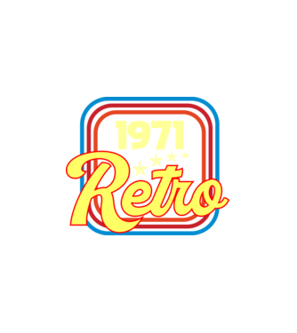 retro születésnapi felirat dátummal 1971 minta fehér pólón