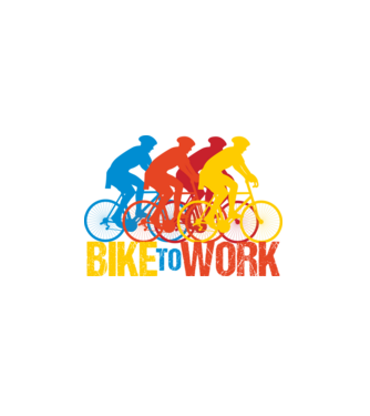 BIKE TO WORK BICAJOZZ A MUNKÁBA fiúk, férfiak minta fehér pólón