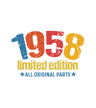 1958 limited edition ,all original parts, retro születésnapi évszám minta fehér pólón