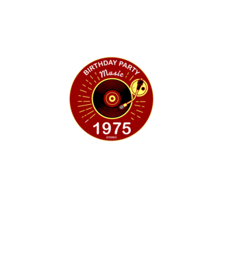 BIRTHDAY PARTY MUSIC, BAKELIT LEMEZJÁTSZÓ 1975 STEREO minta fekete pólón