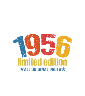 1956 limited edition ,all original parts, retro születésnapi évszám minta fehér pólón