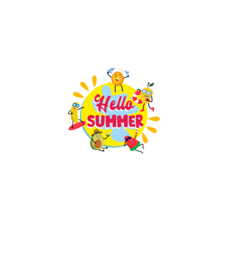hello summer happy fruits, hello  nyár, strandoló gyümölcsök minta fehér pólón