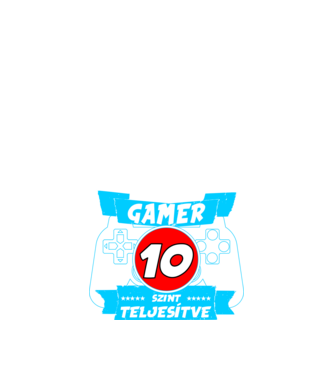 született gamer 10 éves szint teljesítve minta fekete pólón