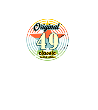 original classic, limited edition, születésnapi embléma, 49 éves minta fekete pólón