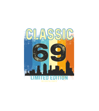 CLASSIC LIMITED EDITION,  69 éves szülinapra, retro póló minta fehér pólón