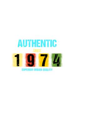 AUTHENTIC SINCE 1974, SUPERIOR URBAN QUALITY, 1974-BEN SZÜLETETT minta fehér pólón