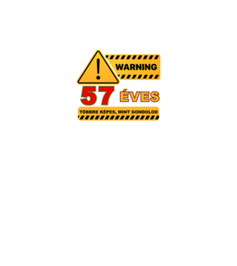 WARNING, 57 ÉVES TÖBBRE KÉPES, MIT GONDOLOD minta fekete/piros pólón