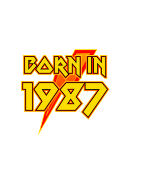 heavy metal born in 1987 minta sötétkék pólón
