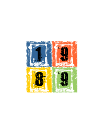 grunge number, szám 1989 minta fekete pólón