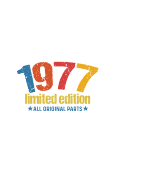1977 limited edition ,all original parts,retro születésnapi évszám minta fehér pólón