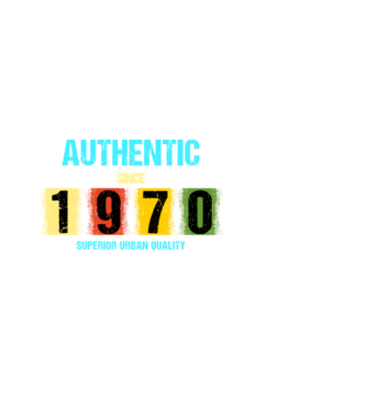 AUTHENTIC SINCE 1970, SUPERIOR URBAN QUALITY, 1970-BEN SZÜLETETT minta fehér pólón