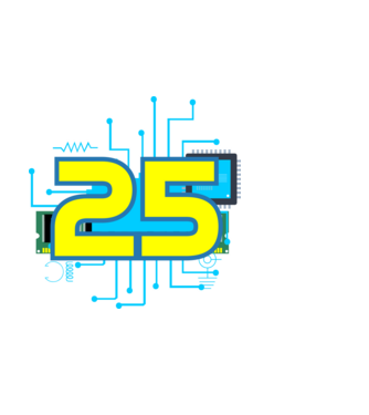 microchip szülinap 25 éves minta fekete pólón