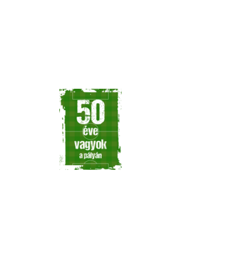 50 éve vagyok a pályán, focistás szülinap minta fekete pólón