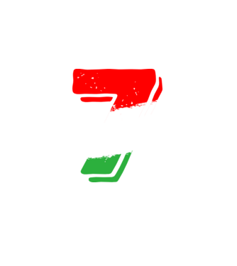 magyar trikolor, piros fehér zöld szám 7 minta fekete pólón