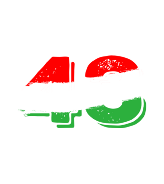 magyar trikolor, piros fehér zöld szám 43 minta fehér pólón