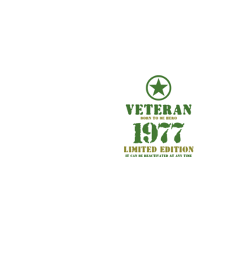 VETERAN, BORN TO BE HERO, SZÜLETÉSNAPI ÉVSZÁM FELIRATTAL 1977 minta neonsárga pólón
