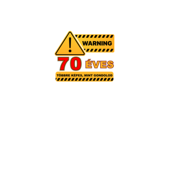 WARNING, 70 ÉVES TÖBBRE KÉPES, MIT GONDOLOD minta fekete/piros pólón