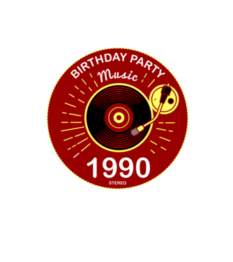 BIRTHDAY PARTY MUSIC, BAKELIT LEMEZJÁTSZÓ 1990 STEREO minta homokszín pólón