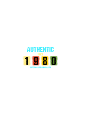 AUTHENTIC SINCE 1980, SUPERIOR URBAN QUALITY, 1980-BAN SZÜLETETT minta sötétkék pólón