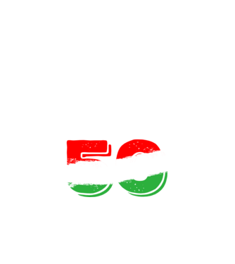 magyar trikolor, piro fehér zöld szám 50 minta fehér pólón
