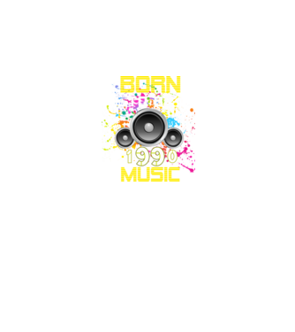 born to be music 1990-ben született, zenés születésnapi póló minta fekete pólón