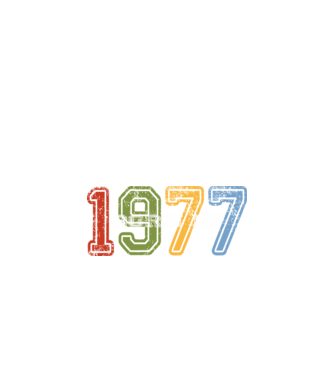 born in 1977 születésnapi felirat minta fekete pólón